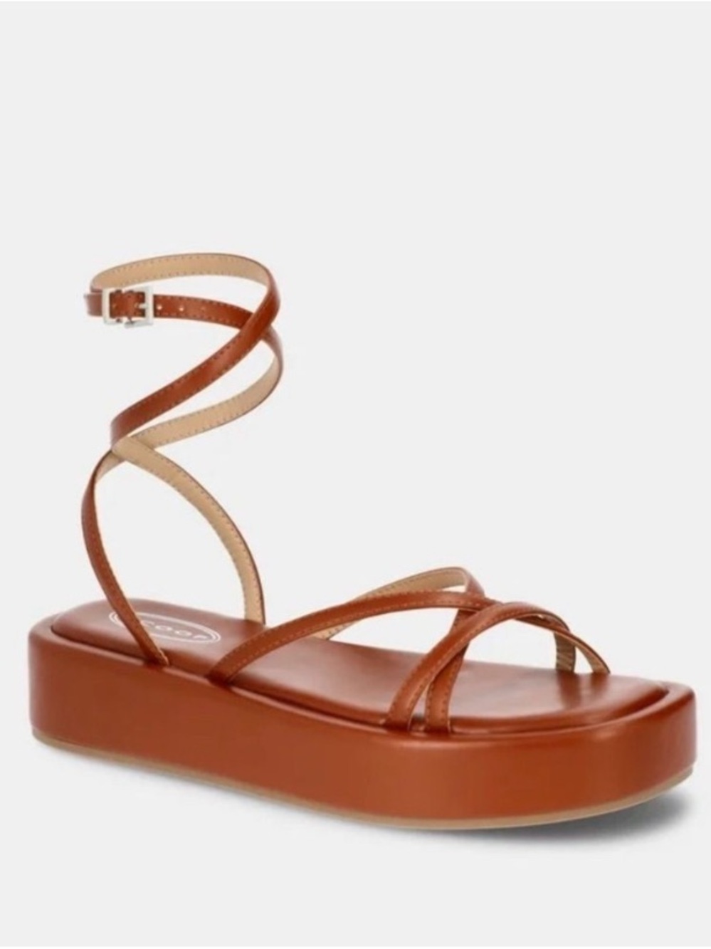 Strappy Wrap-Around Platform Sandal - Brown